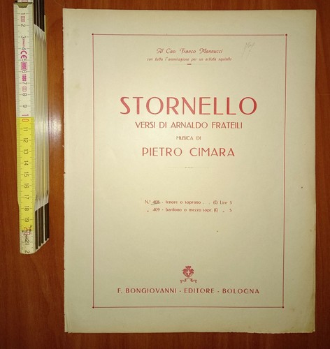 Cimara pietro stornello - cimara, (f