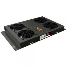 Techly Professional Kit di Ventilazione a Soffitto per Rack 19'' 4 Ventole Nero