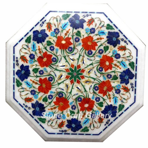 Tavolino marmo bianco con - in,