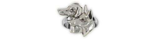 Anello doberman argento - anello,