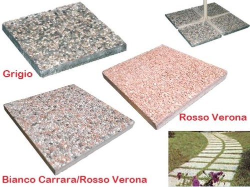 Lastre graniglia rosso 40x40 - rosso,