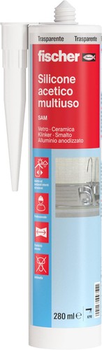 Silicone acetico multiuso sam - silicone,