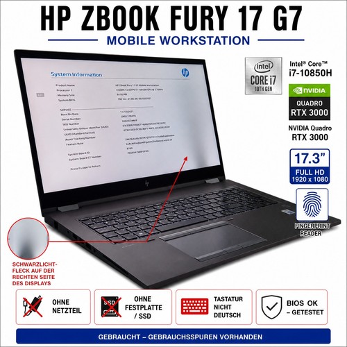 Zbook fury g7 - fury, 17