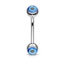 Piercing Arcata Acciaio Palline Occhio Blu