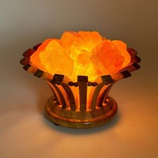 Lampada di Sale Himalayano Rosa naturale Braciere a forma di Fiore 4Kg