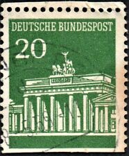 FRANCOBOLLO GERMANIA 1966 PORTA DI BRANDEBURGO 20 PFG USATO VARIETA' RARO