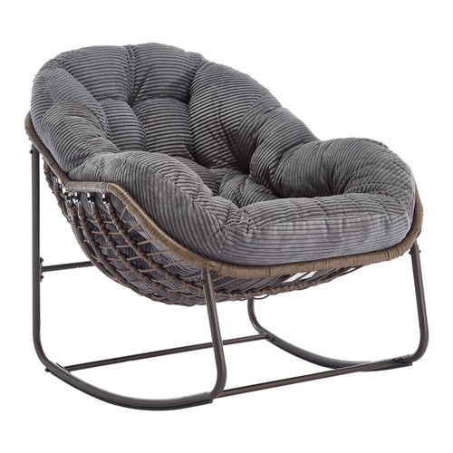 Sedia dondolo con rattan - dondolo,
