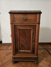 Comodino antico mobile in legno stile Liberty porta telefono 900 - Piano Marmo