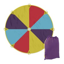 Relaxdays Ø 240 cm Gioco Paracadute Arcobaleno, 8 Maniglie, Telo Ludico (R9n)
