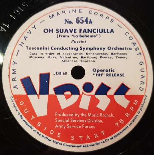 Toscanini disc 654 - v-disc, oh