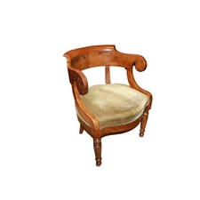 Poltrona Francese Stile Impero del 1800 Da Scrivania in Legno di Mogano