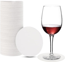 200 Sottobicchieri Da Birra Bianchi, Rotondi, 10 Cm, Colore Naturale, in Cartone