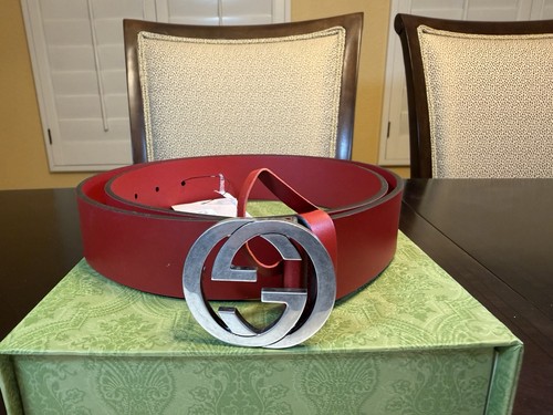 Cintura gucci logo rossa - gg,