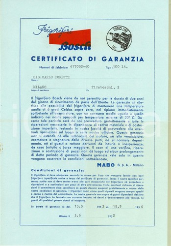 1952 milano frigoriferi - 1952,