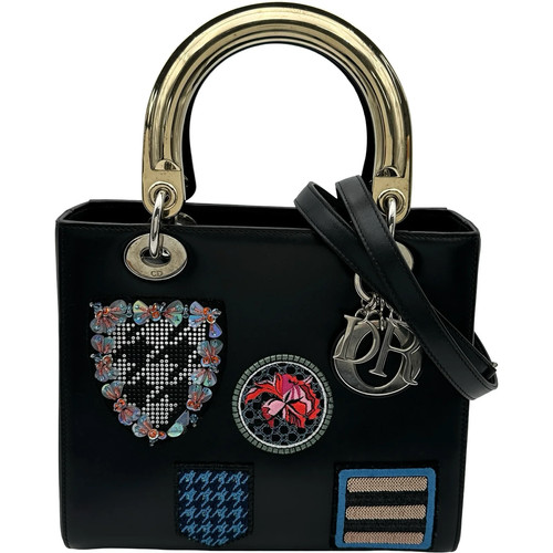 Dior lady medium black leather - lady,