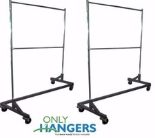 Only Hangers Commerciale Doppio Binario Rolling Z Rack Base Nera (SET DI 2)