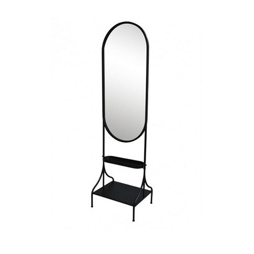 Antique black floor mirror - black,