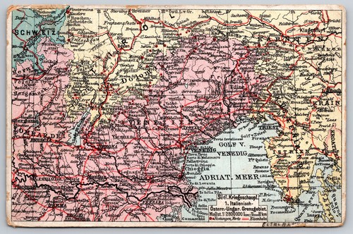 Cartolina wwi mappa fronte - cartolina,