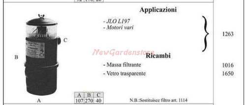 Filtro olio jlo per - filtro,