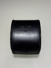 Breitling Black Leather Travel Storage Box Case Pouch Authentic For Any Models