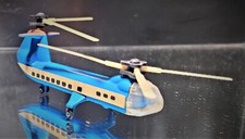 MODELLO VINTAGE ELICOTTERO DIECAST DOPPIO ROTORE RARO COLORE BLUE DINKY TOYS XX