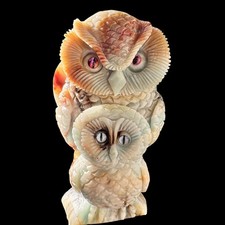 Scultura gufo amazzonite
