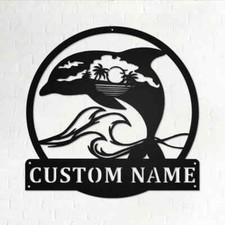 Insegna Nome Metallo Delfino