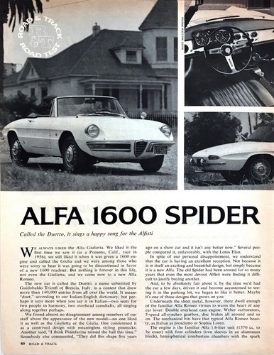 Alfa 1600 spider cabrio 1966 - 1600,