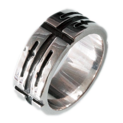 Anello fascia design argento