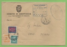 BUSTA STORIA POSTALE LOCALE COMUNE DI GROTTAGLIE N°77 PROV. TARANTO PUGLIA