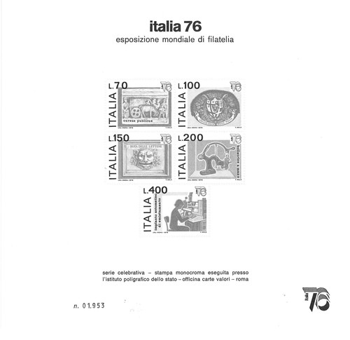 1976 italia foglietto - italia,