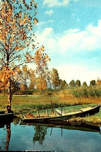 Cartolina paesaggio con barca - paesaggio,