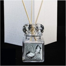 DLM-A895 Bomboniera utile profumatore in vetro con anello in cristallo x cresima