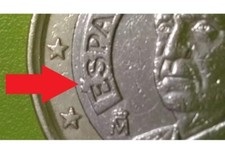 MONETA CON ERRORE ?? CONIO DEFECT 1 EURO 2003 SPAGNA ECCEDENZA METALLO RARA R!