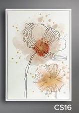 Set 2 quadri astratti e stilizzati di fiori  in tinte calde pastello | QUADRI & 