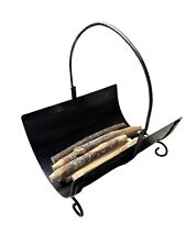 PORTA LEGNA IN FERRO DA INTERNO DESIGN ONDA CON MANICO RICHIUDIBILE PORTA LIBRI