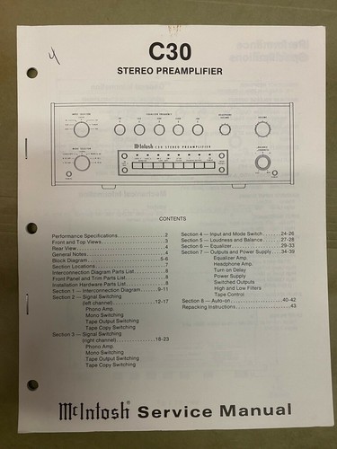 Mcintosh c30 manuale - mcintosh, di