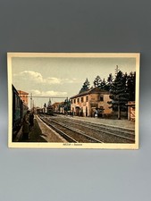 CARTOLINA MEDA STAZIONE TRENO TRENI ANIMATA ROTAIE