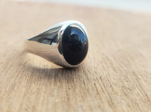 Anello onice nera naturale - anello,