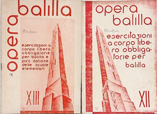 N. 2  Opera Balilla  Esercitazione a corpo Libero per scuola elementari  1945