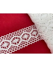 Passamaneria Merletto Cotone Tramezzo Bordo Tipo Uncinetto Disegno Ovale Trafora