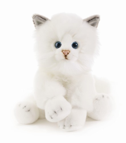 Peluche gatto bianco seduto - peluche,