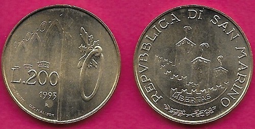 San marino 200 lire - lire, 1