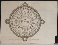 CALENDARIO AZTECO MESSICO 1753 BELLIN/VAN SCHLEY INSOLITO ANTICO RAME INCISO VISTA