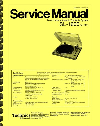 Technics 1600 giradischi - sl-1600,