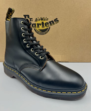 DR MARTENS STIVALI NERI SMITHS PASCAL VINTAGE PELLE LISCIA TAGLIA UK 9,5 EU 44
