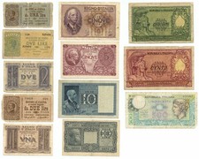 LOTTO 12 BIGLIETTI STATO E BUONI CASSA VARI TAGLI CON MERCURIO SOSTITUTIVA MB