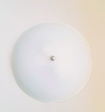 Plafoniera soffitto tonda moderna in vetro satinato bianco 30 cm 1 LUCE applique