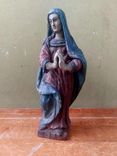 Antica statua legno madonna - madonna, cm