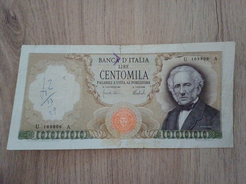 Banconota 100000 lire - banconota, manzoni
